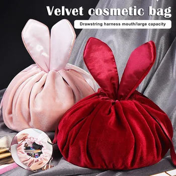 

Bunny Drawstring Makeup Bags Velvet Cosmetic Storage Bag Travel Portable Toiletry Bag HJL2019