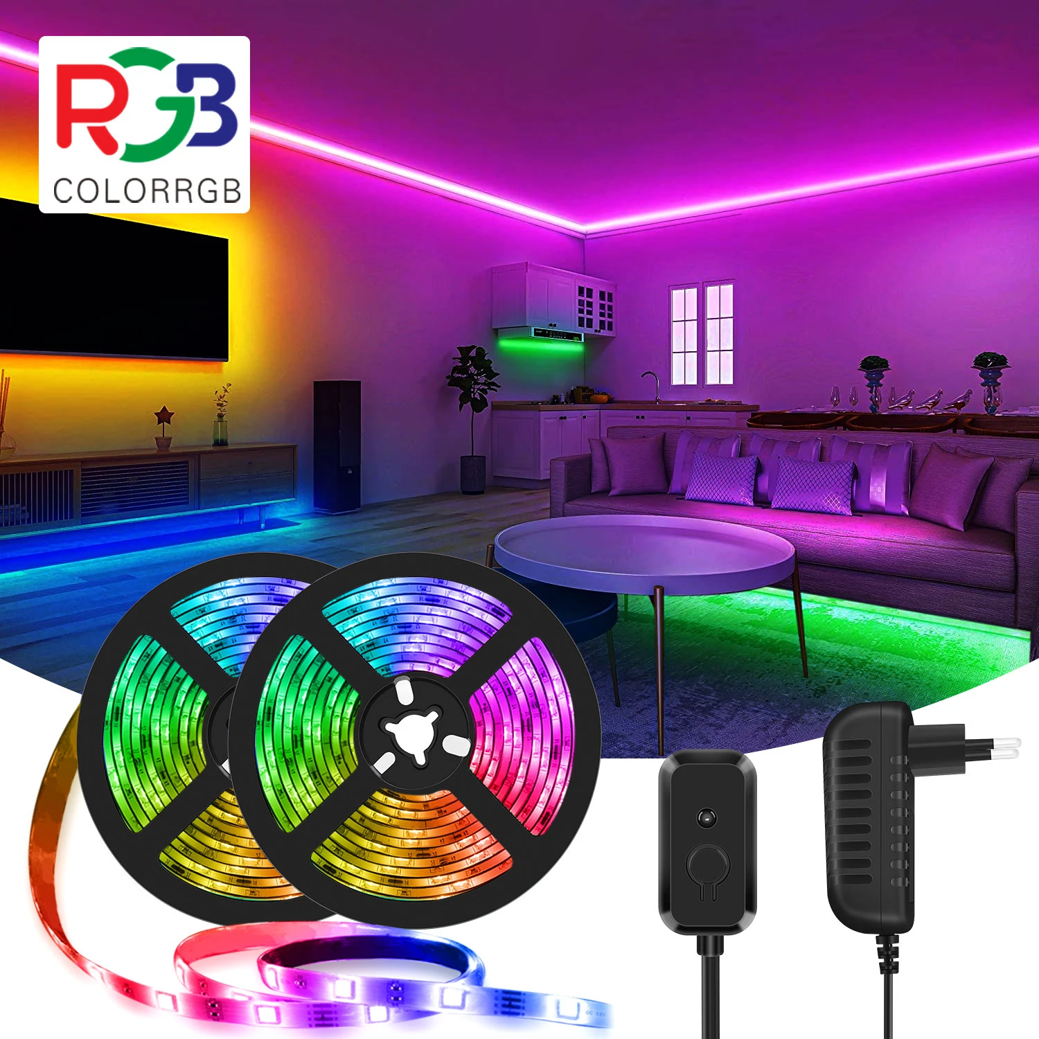 Cabeza Mono Escrupuloso luces led para habitacion Tira de luces LED que cambia de color, accesorio  se puede sincronizar con la música, DIY, SMD5050, RGB|Tiras LED| -  AliExpress