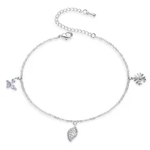 Простой Творческий лист ножной браслет бабочка Снежинка Циркон ноги украшения Европа и Америка Популярный орнамент новые продукты ювелирные изделия