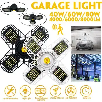 

Sensor LED Garage Light Lamps Industrial for the Garage Workshop Warehouse Home Folding Deformation High Bay Light AC85-265V