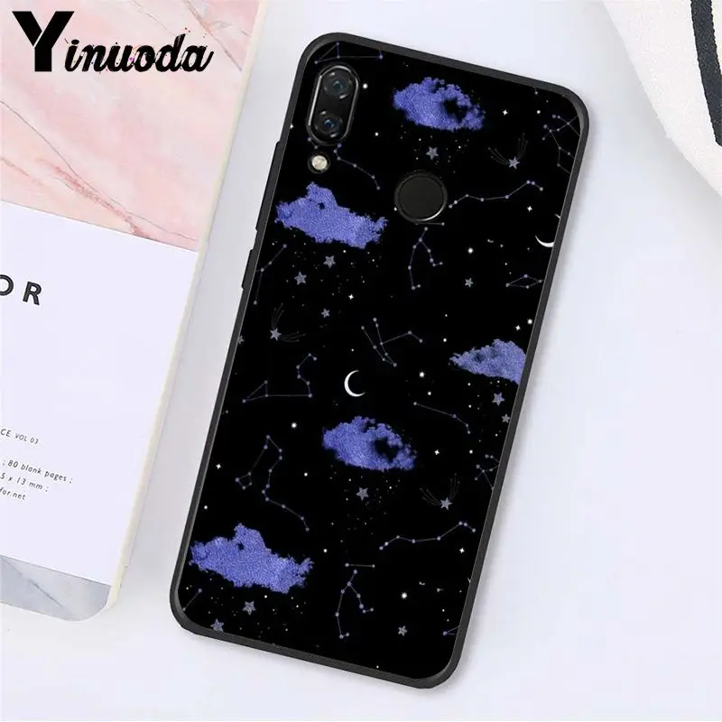 black with white moon stars space Cloud Girl Travel Plane