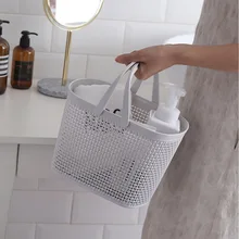 Портативная корзина для ванной и белья, корзина для хранения туалетных принадлежностей, пластиковая коробка LB88