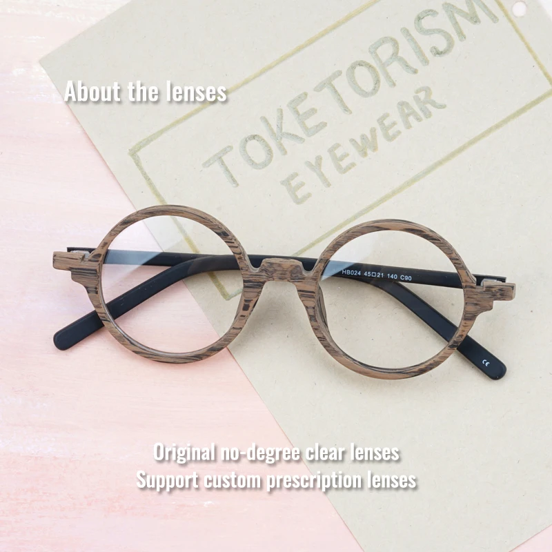 Toketorism Full acetate eyeglasses men retro round glasses frame for women Circle spectacles myopia Eyewear 420BH