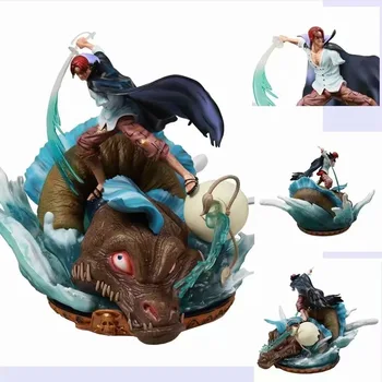 

Anime One Piece Red Hair Shanks Riding The Dragon Battle Ver. GK Statue PVC Action Figure Model Collectible Toys Brinquedos 27CM