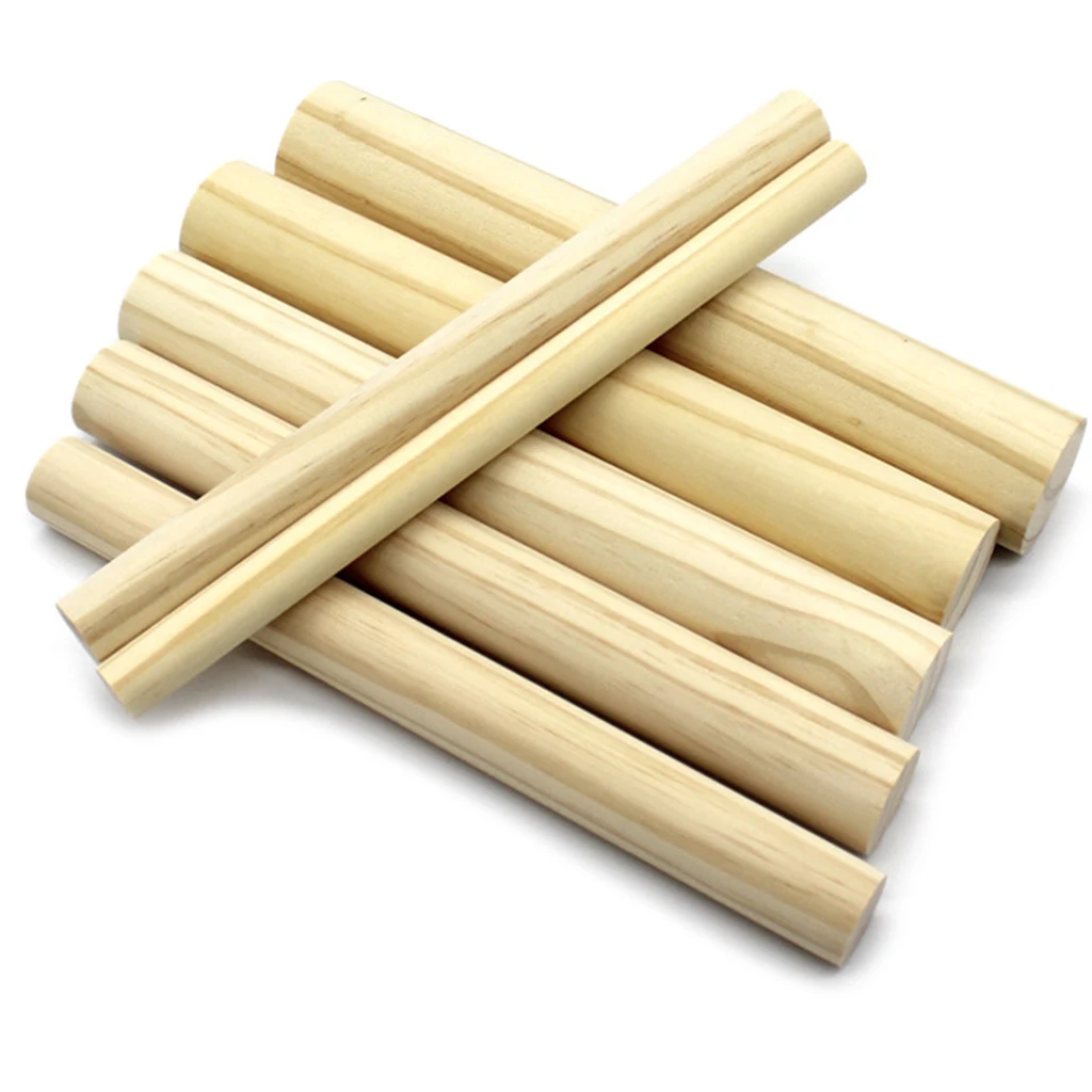 5 pcs Wooden Sticks DIY Wooden Crafts Sticks Pole Pine Wood Rod Wooden Architecture Model Material Supplies Stick