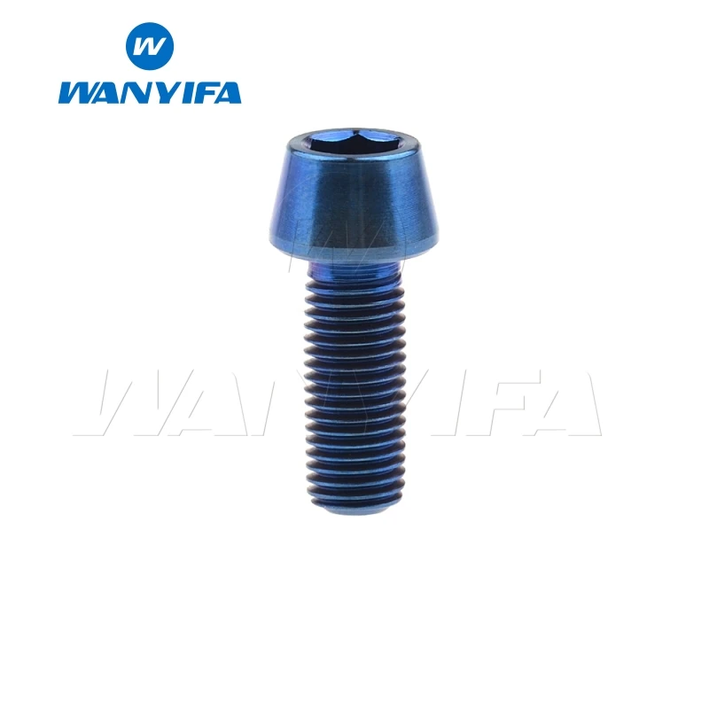 M5x15 Blue Wanyifa M5x9 15, 16, 18, 20, 25 30 35, 40 45 50 55 60 мм шестигранный ключ конической головкой Винт с титановым болтом для Велосипедный вынос руля - Цвет: M5x15 Blue