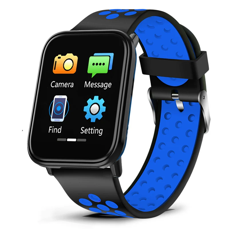Новейшие OLED цветные полноэкранные умные часы для мужчин и женщин для iPhone монитор сердечного ритма устройство слежения за кровяным давлением спортивные умные часы - Цвет: Blue