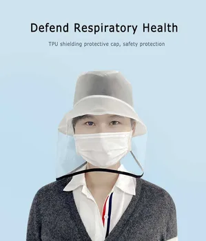 

Transparent Protection Mask Removable Windproof Anti-dust Anti-droplet Spittle Face Covering For Bucket Hat Sun Visor Isolation