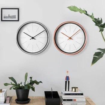 

8/12 Inches Nordic Modern Minimalist Wall Clock Mute Bedroom Charts Metal Personality Living Room Decoration Watches Home Needle
