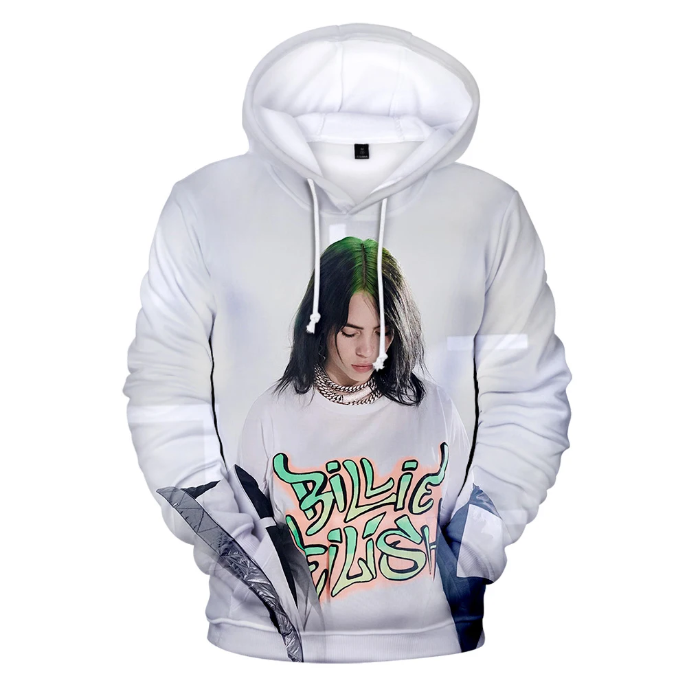 Повседневные толстовки с 3D Billie Eilish для женщин и мужчин; Осенние Топы; модные толстовки с капюшоном Billie Eilish; Детские Желтые пуловеры с 3D рисунком для девочек