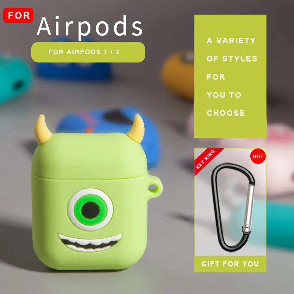 3D чехол для наушников для Airpods 2 чехол силиконовый утка милые Мультяшные наушники чехол для Apple Air pods чехол для наушников Аксессуары - Цвет: 18M