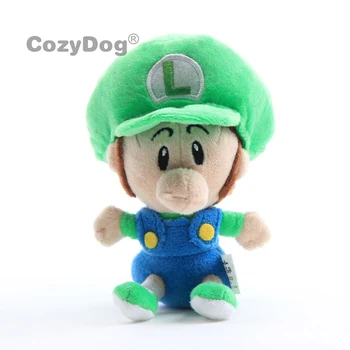 

Super Mario Bros Baby Luigi Green Color Plush Toy with Keychain Game Toys Soft Dolls 15 cm Children Gift