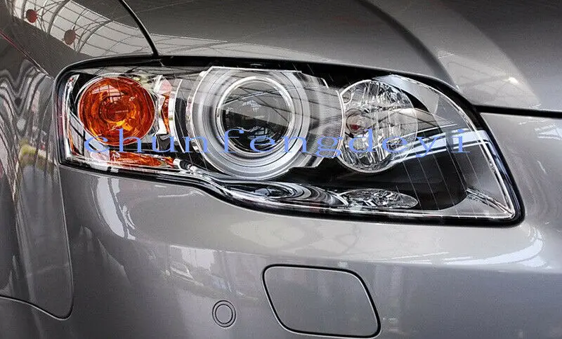Для Audi A4 B7 2006-2008 левый и правый передний комплект крышка объектива 2 шт для фар+ клей