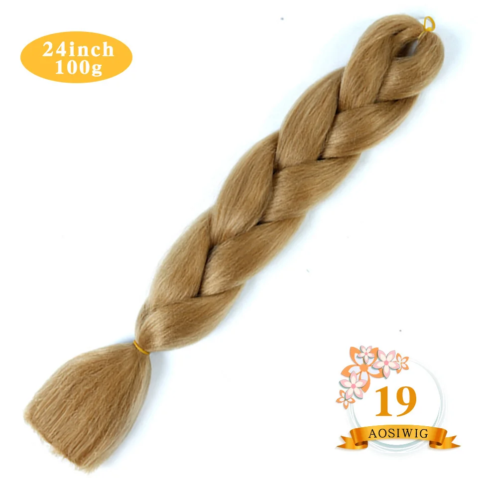 P12/613 AOSIWIG 24 ''100 г/упак. синтетические Омбре косички волос крючком косички Прически наращивание волос фиолетовый розовый черный - Цвет: P12/613