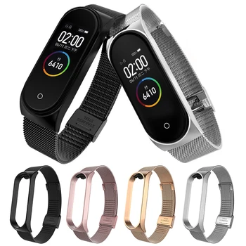

Stainless Steel Band For Xiaomi Mi Band 3 4 Metal Strap Wristband Stainless Steel Buckle Replacement Strap Wearable Devices