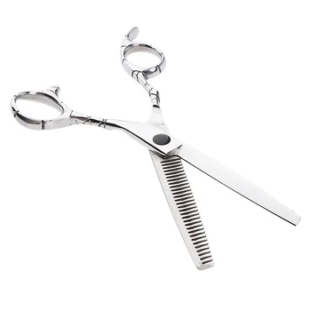 

6.9 in Professional Grade Texturing Scissor (17.5 cm) - Comfort Grip and Perfect-size Double Finger Inserts Ring