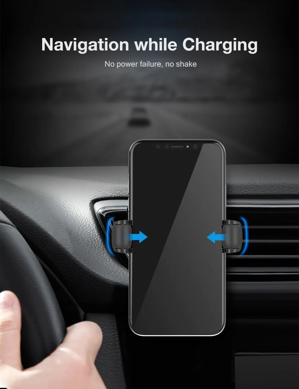 CW5 2 in 1 New-generation Rolling Elastic Car Phone Holder Wireless Charging 75% Efficiency
