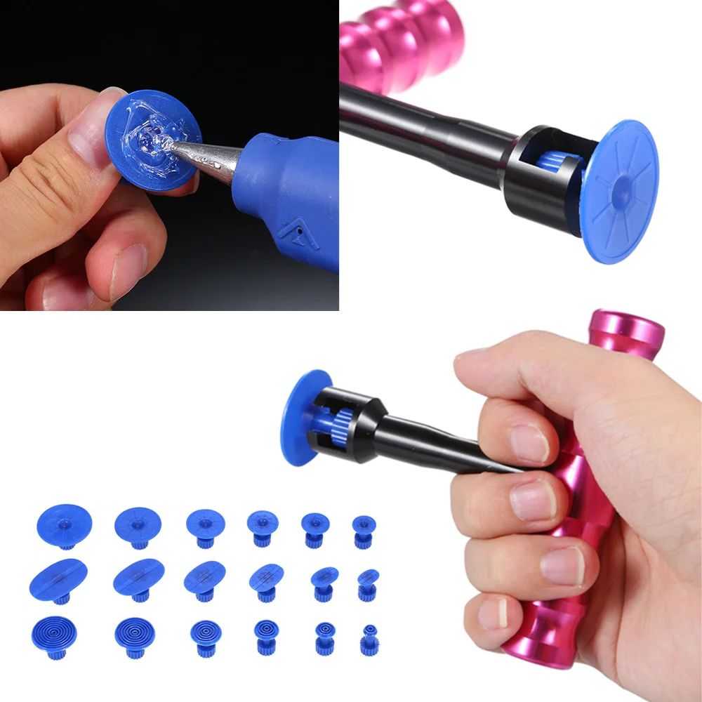 

Paintless Dent-Repair Dent Puller Kit Dents Removal Slide Hammer Glue Sticks Reverse Auto Body Suction Cup Car Dent Repair
