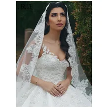 JIERUIZE, элегантная свадебная вуаль с кружевным краем, 2 м, Veu de Noiva, Longo, длинная вуаль для невесты, свадебные аксессуары