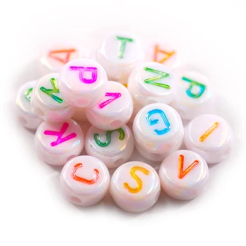 

4x7MM English Letters Beads Mixed AB Magic color The Shape Of Round Beads For Jewelry Making 3000Pcs/Bag