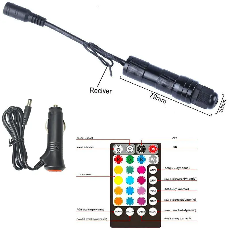2W 12V Fiber Optic Star Light Illuminator Engine Device 18key RF Remote controlled Car/Limo Headliner Lighting Decor-Multicolor