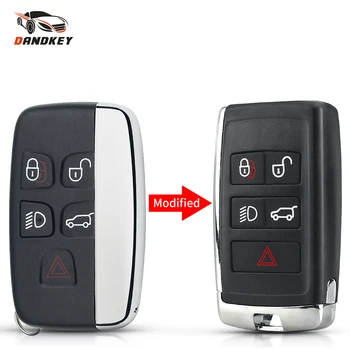 

Dandkey 10pcs For Land Rover Range Rover LR2 LR4 For Jaguar F-Pace F-Type XE XF XJ Upgraded 5BNT Remote Key Shell Fob Uncut Case