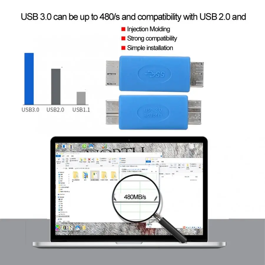USB 3,0 Micro B штекер к USB 3,0 Micro B Мужской высокоскоростной конвертер адаптер