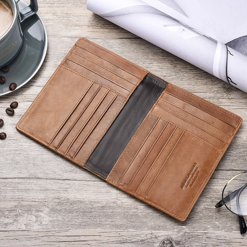 Leather Card Wallet Thin Vintage High Quality Card Holder Men Wallets Name Engraving Men Wallets England Style Slim Genuine Cow