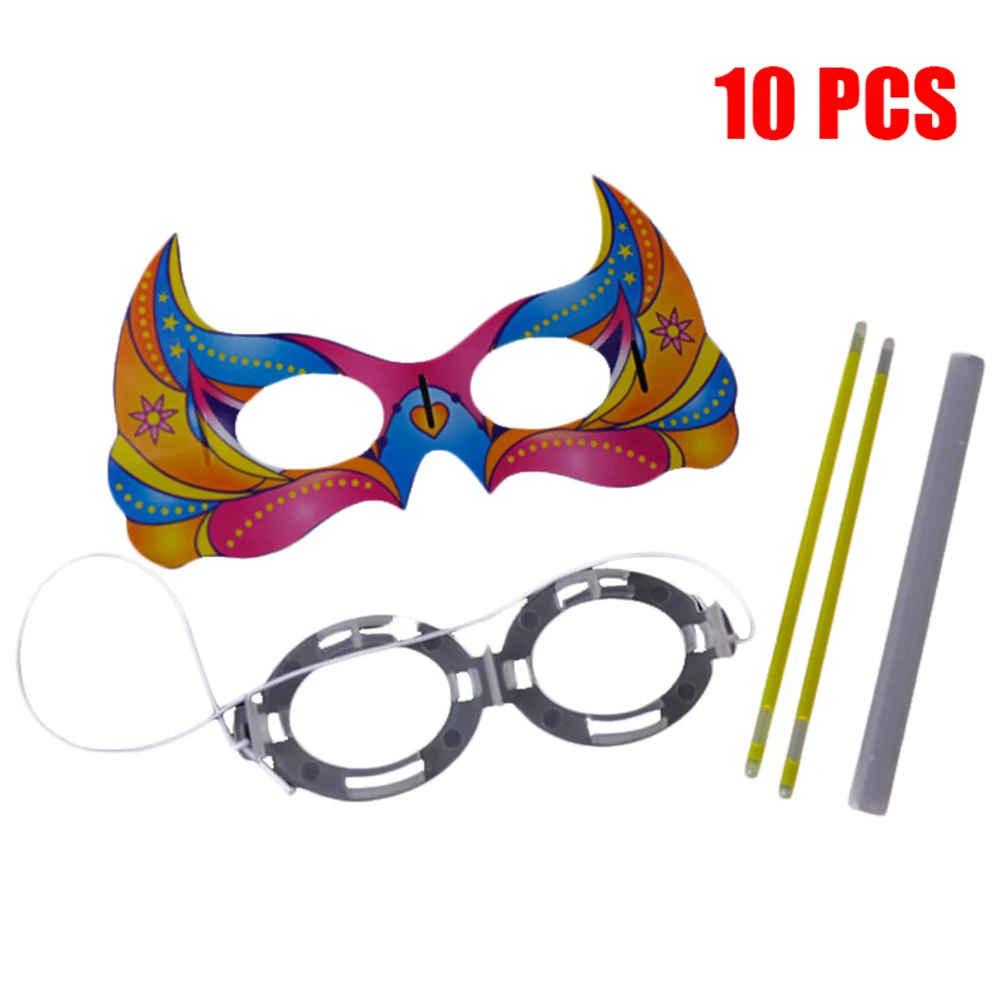 10pcs Хэллоуин флуоресцентная маска светящийся костюм реквизит для ночного клуба вечерние карнавала 66CY - Цвет: 10pcs