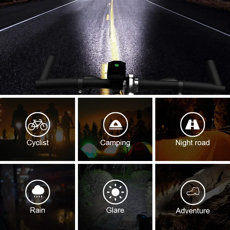 XM-L2 LED Bike Light USB Rechargeable Mountain Bike Front Light 4 Modes Mini Bicycle Headlight Cycling Lantern Head Lamp