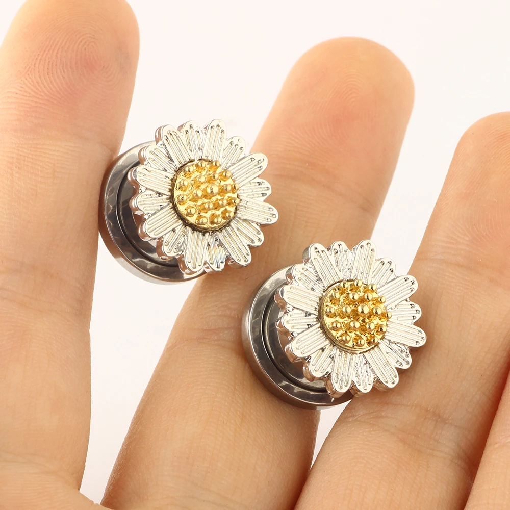 Stainless Steel Ear Plugs and Tunnels Chrysan Piercings Screw Fit Expansion Ear Stretched Piercing Flesh Tunnels Body Jewelry