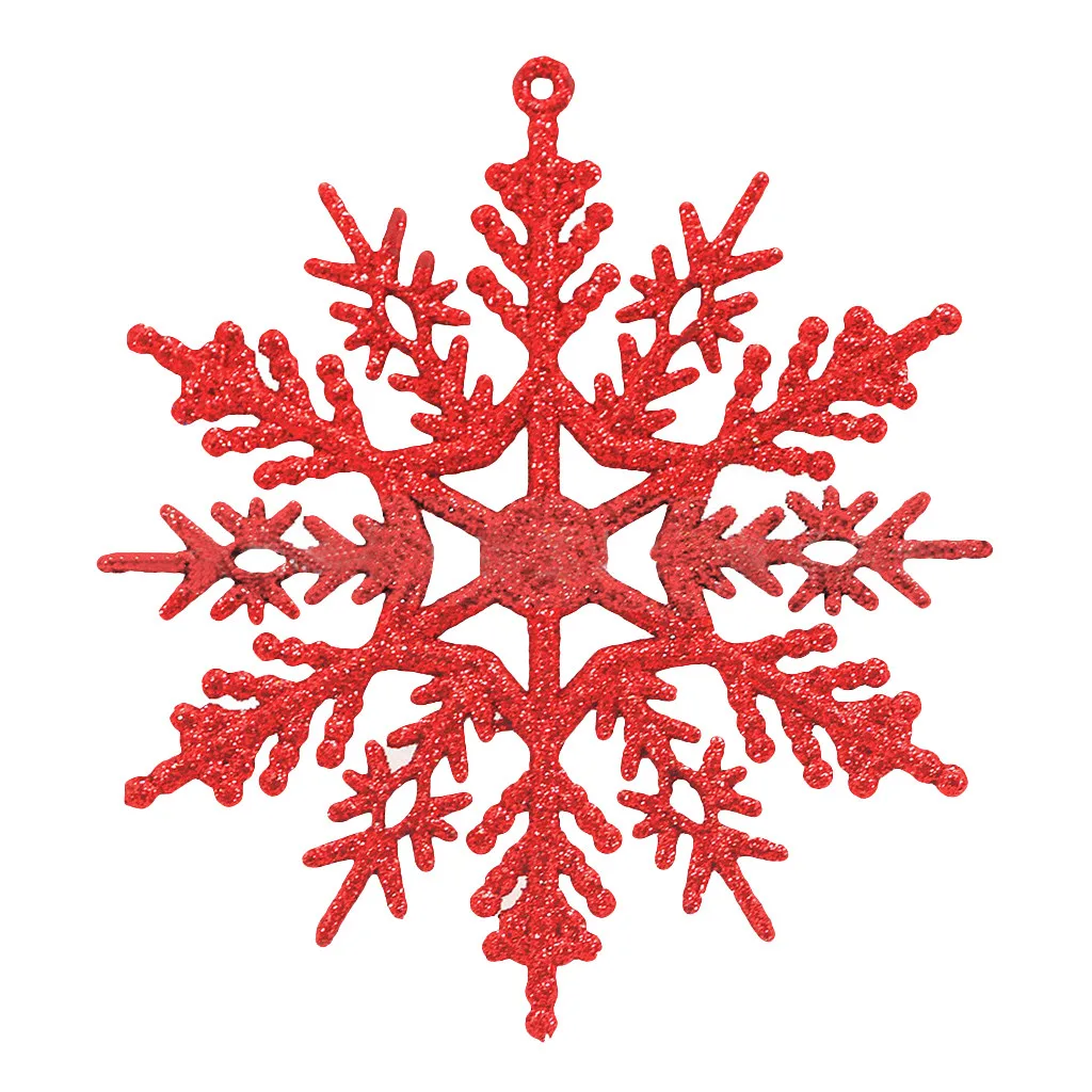10 шт. блестящая Снежинка, наклейки с Рождеством, пластиковые подарки, украшения для рождественской елки, подвесные украшения, 10 см, украшение для домашнего окна, сделай сам