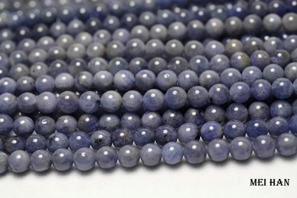 Meihan(1 прядь/комплект) натуральный 6,5-7 мм танзанит фиолетовый Редкие Гладкие Круглые бусины камень для ювелирных изделий