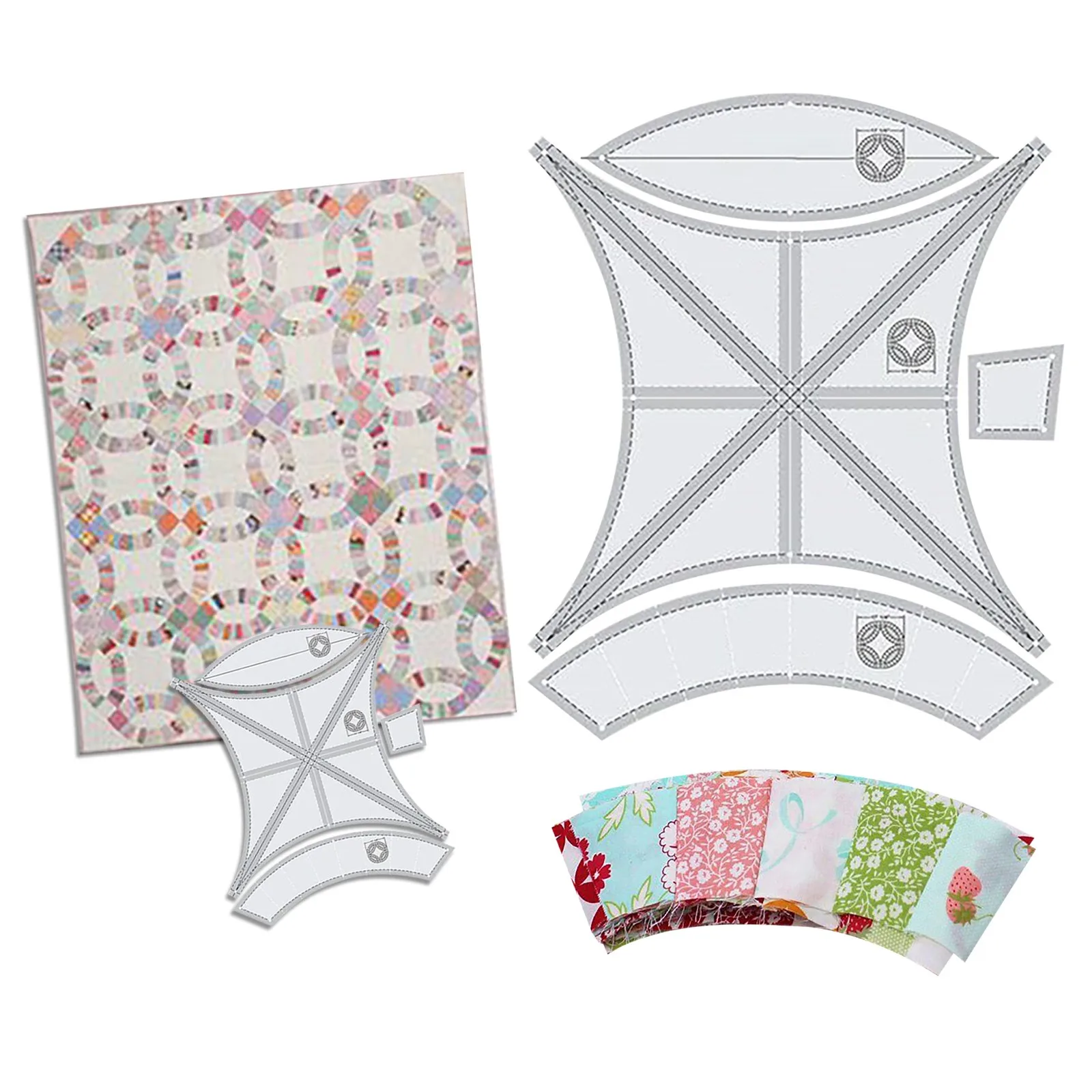 Double Wedding Ring Quilting Template Set for Sewing