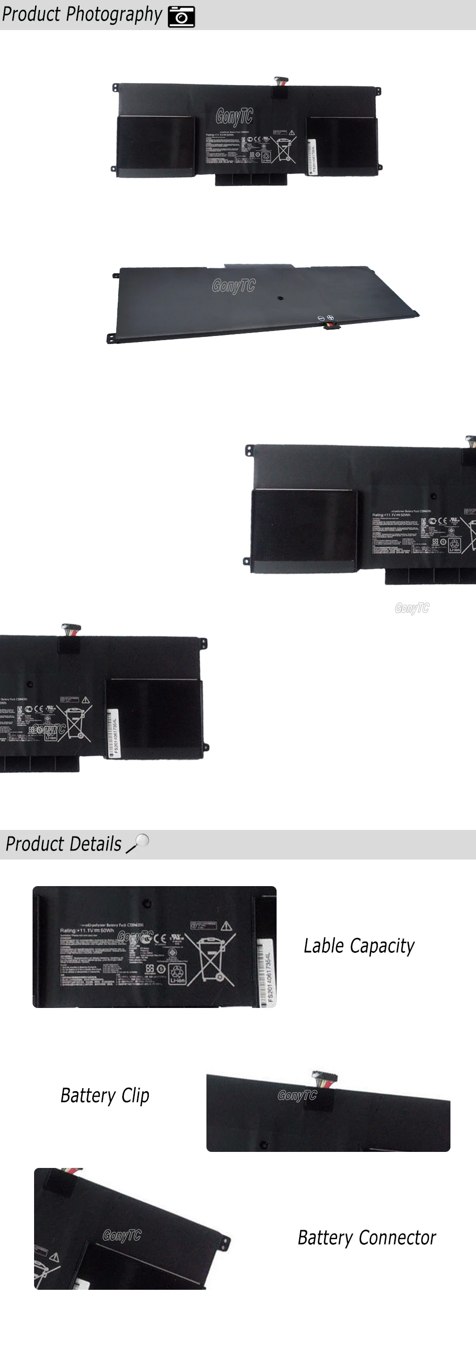 GONYTC C32N1305 Аккумулятор для ноутбука Asus Zenbook UX30 UX301L UX301LA C4003HUX301LA4500 UX301LA-1A UX301LA-1B UX301LA-C4006H