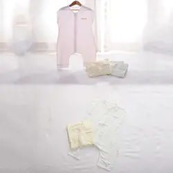 Детские спальные мешки из бамбукового волокна для новорожденных, газовые спальные мешки с короткими рукавами в горошек унисекс, детские