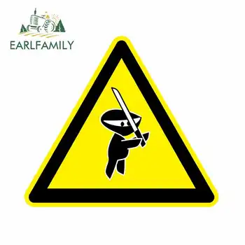 

EARLFAMILY 13cm x 11.3cm for Caution May Be Ninjas In Area Sign Car Stickers Vinyl JDM Bumper Trunk Truck Graphics Accessories