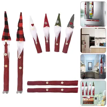 

8Pcs Christmas Fridge Handle Covers Santa Claus Microwave Oven Dishwasher Door Handle Cover Xmas Christmas Party Decor