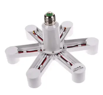 

E27 to 7 x E27 Bulb Base Adapter Heat Resistence Screw Mouth Socket