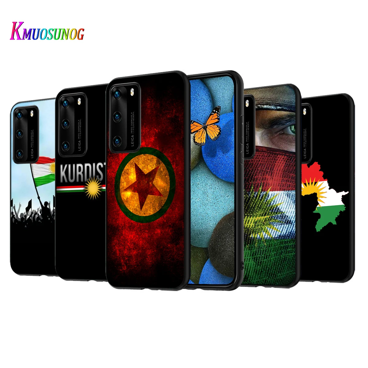 Силиконовый чехол с флагом Курдистана для Huawei P50 P40 P30 P20 Pro P10 P9 F8 Lite E Plus 2016 черный из
