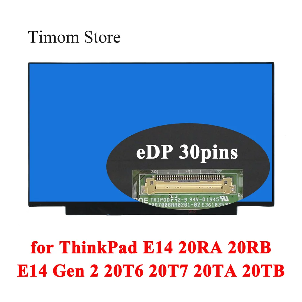 para E14 20ra 20rb Lenovo Thinkpad E14 Gen tipo 20t6 20t7 20ta 20tb 14.0 Lcd Matriz Led sem Furos de Parafuso 1920 Ips Tela Edp