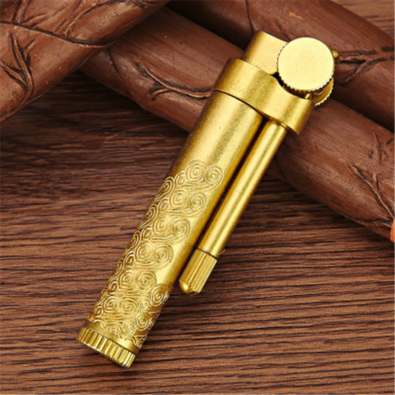 Honest Copper Cigarette Lighter Gasoline Vintage Kerosene For oil Lighter Grinding Wheels Fire Lighter Retro Windproof Lighter - Цвет: O