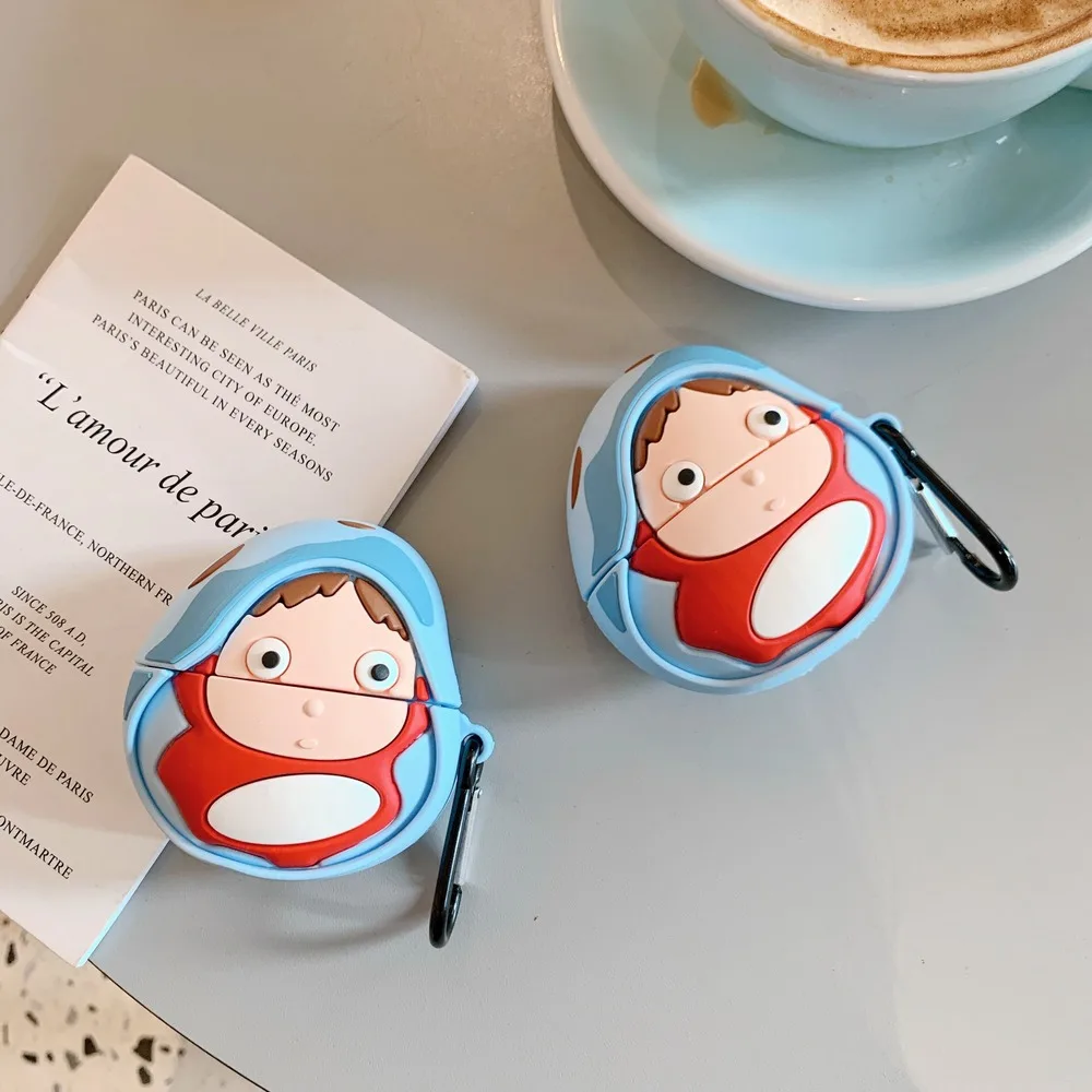 Мягкий чехол для наушников Ponyo on The Clif для Apple AirPods Pro, bluetooth-гарнитура, силиконовый чехол для Airpods 3 с крючком