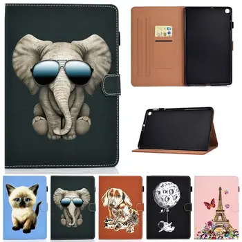 

for Samsung Galaxy Tab A7 2020 10.4 inch SM-T500 T505 Case Animal Pattern PU Leather Stand Tablet Cover