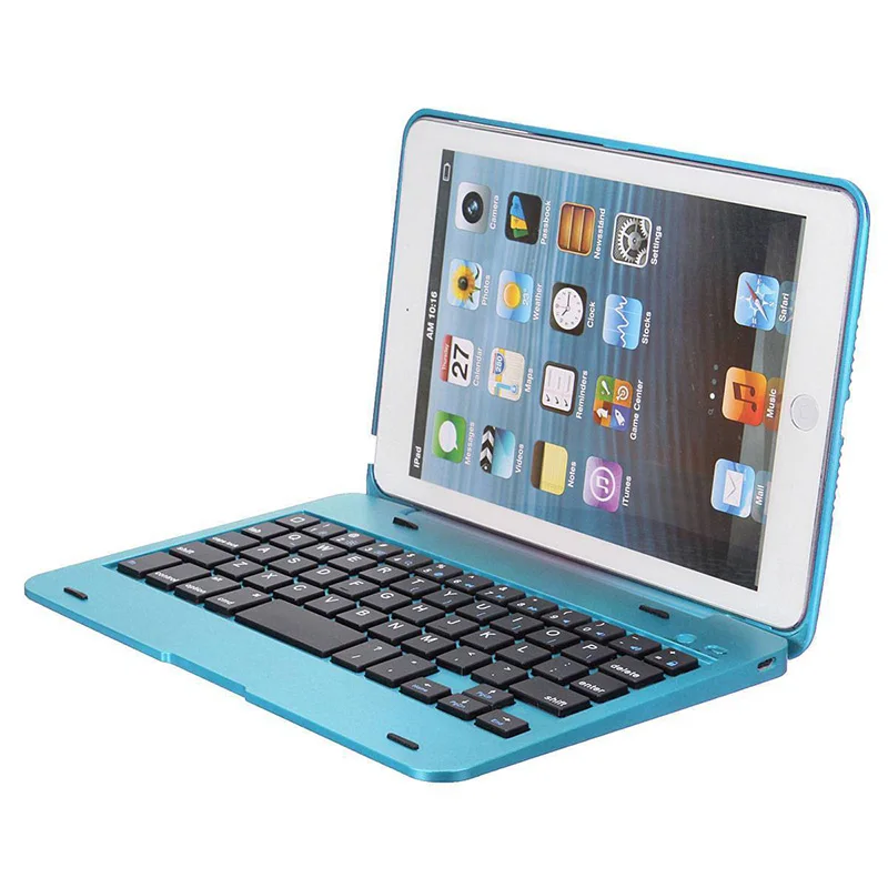 Blue Для Apple Ipad Mini 1 2 3 складной перезаряжаемый чехол-клавиатура с Bluetooth - Цвет: Blue