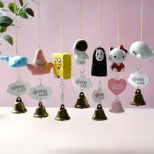 

New Creative Ceramic Lovely Lucky Penguin Pendant Wind Chime Car Decoration Hanging Big Fish Dolphin Figurine Home Decoration