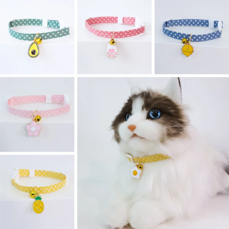 Candy Color Avocado Ciondolo Collari Per Gatti Cavi Frutta Gatti Regolabili Fibbie In Nylon Con Campana Simpatici Animali Domestici Di Sicurezza Colla