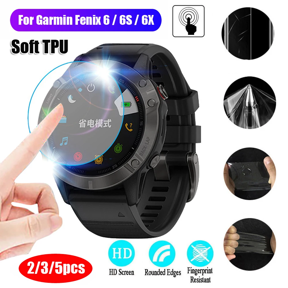 Гидрогелевая пленка ForGarmin Fenix 6 6S 6X Pro Sapphire солнечное покрытие Мягкий ТПУ протектор экрана полный экран gps Смарт-часы пленка