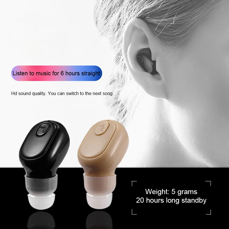 

X7 Single Ear Mini Earphone Bluetooth 5.0 Wireless Headset 60 Ma Support Battery Display 5-6 Hours Talk Time with Mic 3 Color