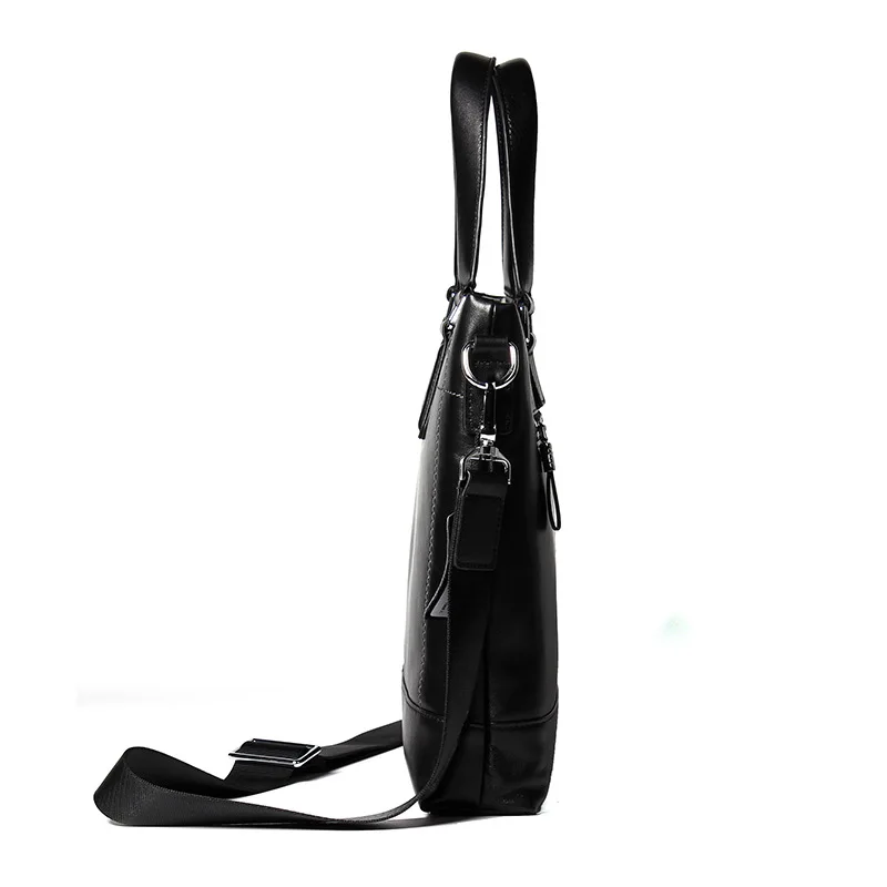 

2018 New Style MEN'S Briefcase Genuine Leather Briefcase Full-grain Leather Napa Texture Shoulder Bag Shoulder Computer Bag
